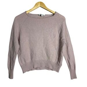 Nakedcashmere Women 100% Cashmere Raglan Sweater Pink Small Dusty Rose Knit